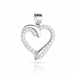 Srebrna zawieszka serce 925 z cyrkoniami | elegancka biżuteria