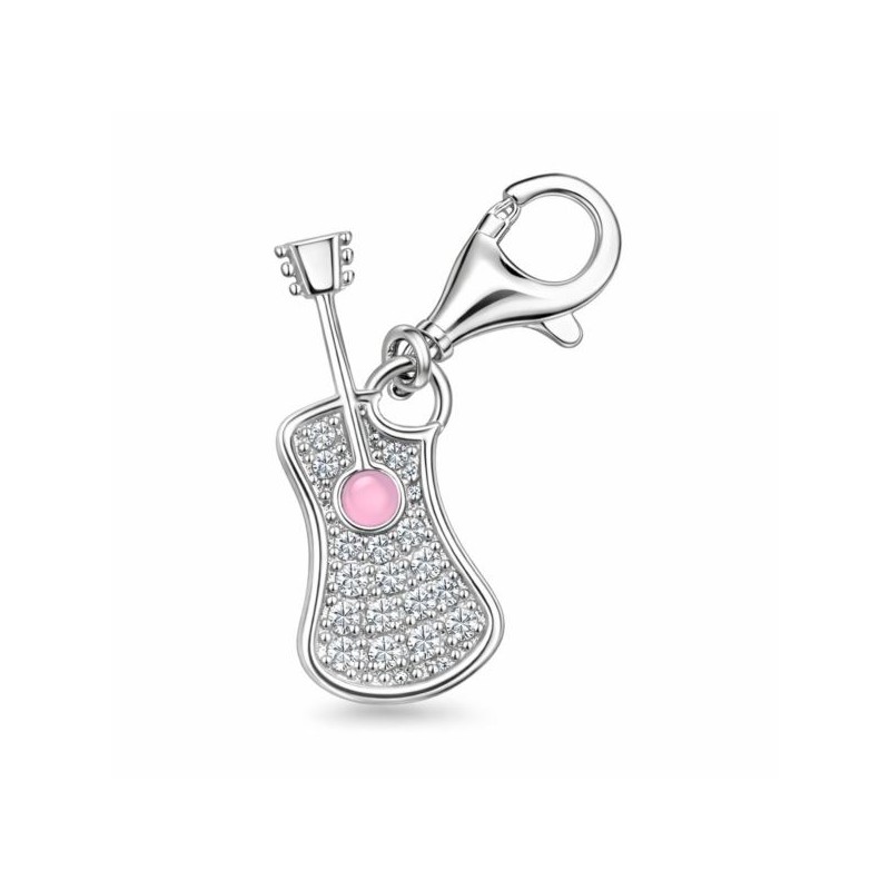 Charms gitara srebro 925 z cyrkoniami - zawieszka muzyczna
