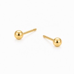 Kolczyki kulki 4 mm pozłacane srebro 925 na sztyfcie