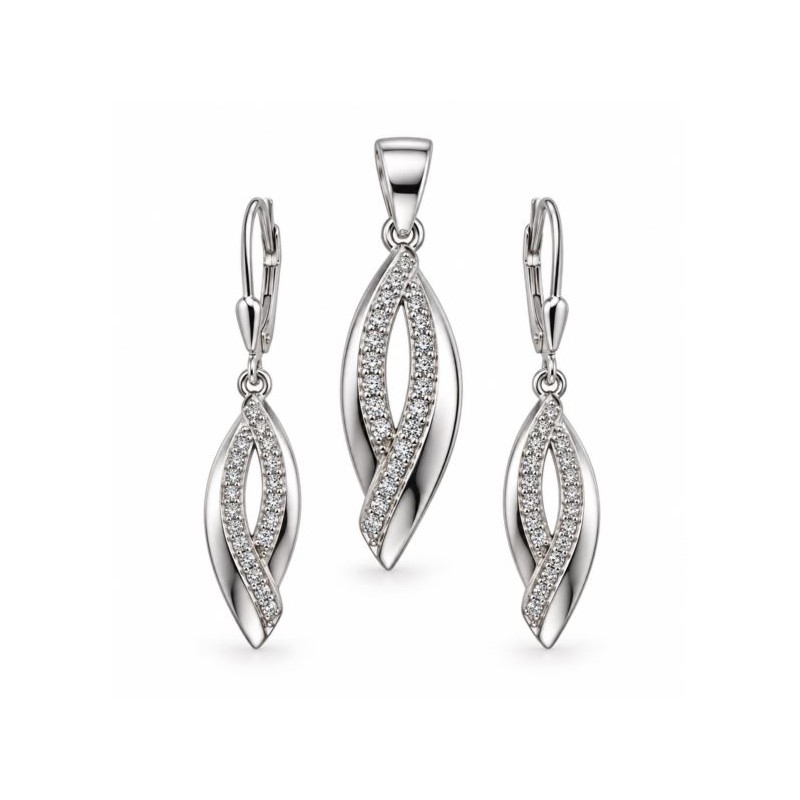 Komplet srebrny 925 z cyrkoniami ażurowy | J’ADEMI